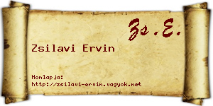 Zsilavi Ervin névjegykártya