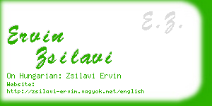 ervin zsilavi business card